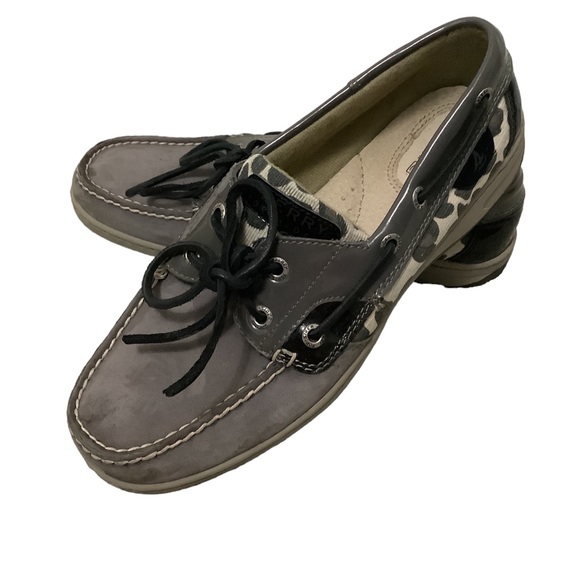 Sperry Gray and Black cheetah Loafers - Picture 1 of 6